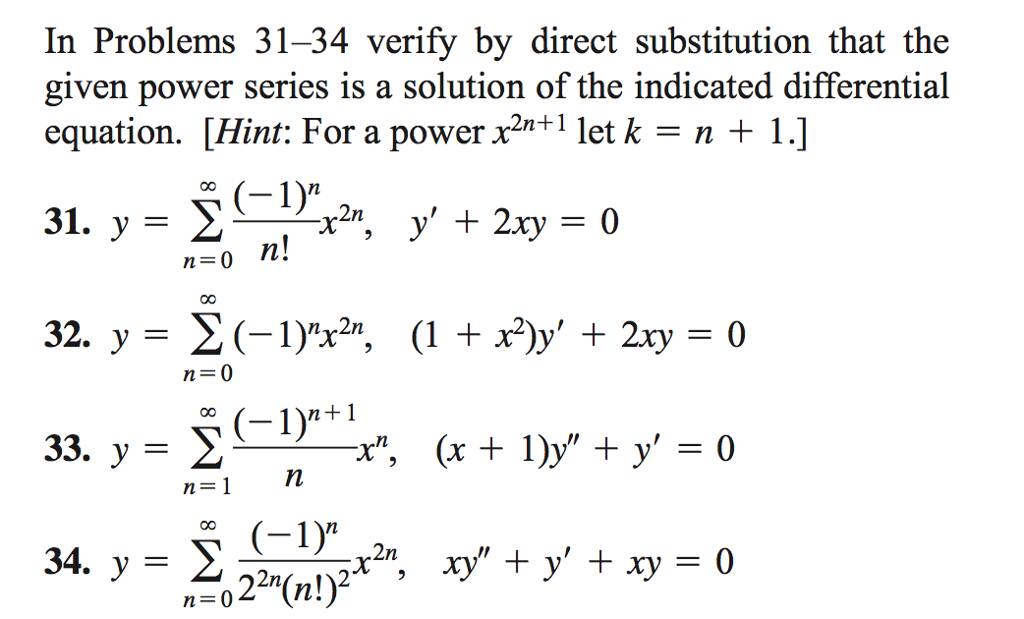 Solved Verify by direct substitution that the given power