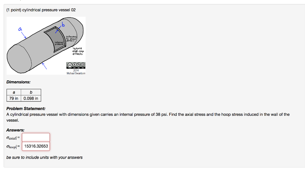 Solved Cylindrical pressure vessel 02 A cylindrical | Chegg.com