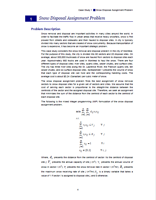 the snow disposal assignment problem