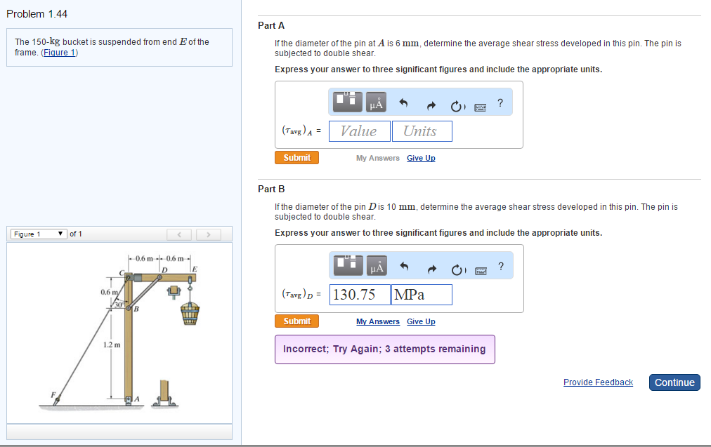 Solved The 150kg bucket is suspended from end E of the