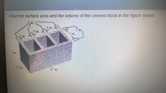 Solved: A) What Is The Surface Area Of The Cement Block? B... | Chegg.com