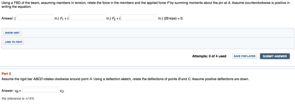 Solved Rigid bar ABCD is supported by a pin connection at A | Chegg.com