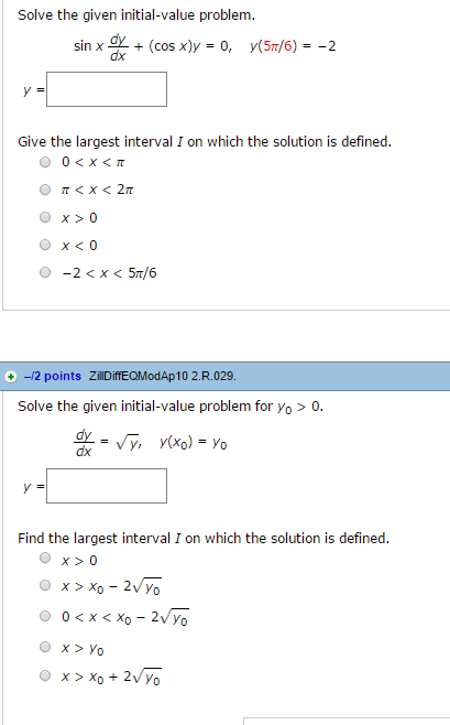 Solved Solve The Given Initial-value Problem. Give The | Chegg.com