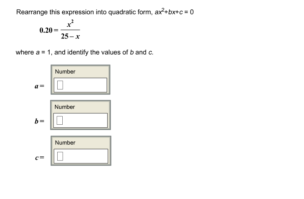 Solved Rearrange This Expression Into Quadratic Form 5420