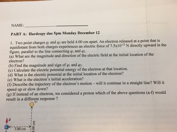 Solved Question 1.) what is the trajectory of the electrons | Chegg.com