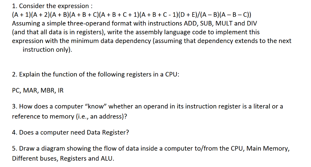 Solved 1. Consider The Expression (A 1) (A2)(A B)(A B C)(A B | Chegg.com