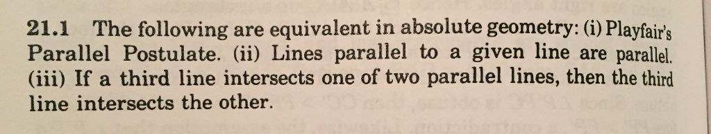 Absolute Parallel Solved 21.1 The following are equivalent in absolute | Chegg.com