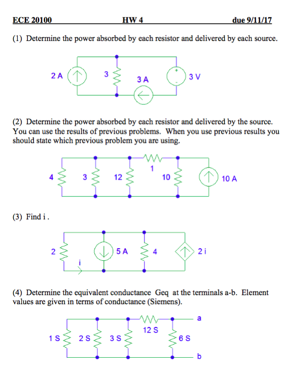 Solved 0100 Ue (1) Determine The Power Absorbed By Each | Chegg.com