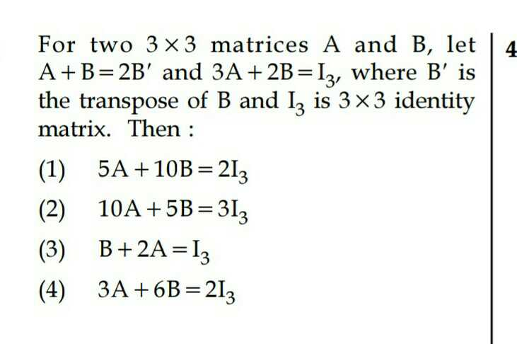 Solved For two 3 x 3 matrices A and B, let |4 1S the | Chegg.com