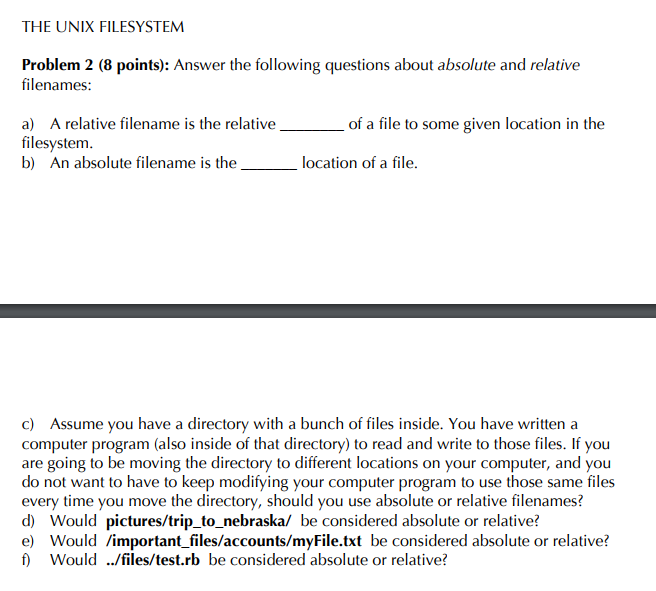 solved-the-unix-filesystem-problem-2-8-points-answer-the-chegg