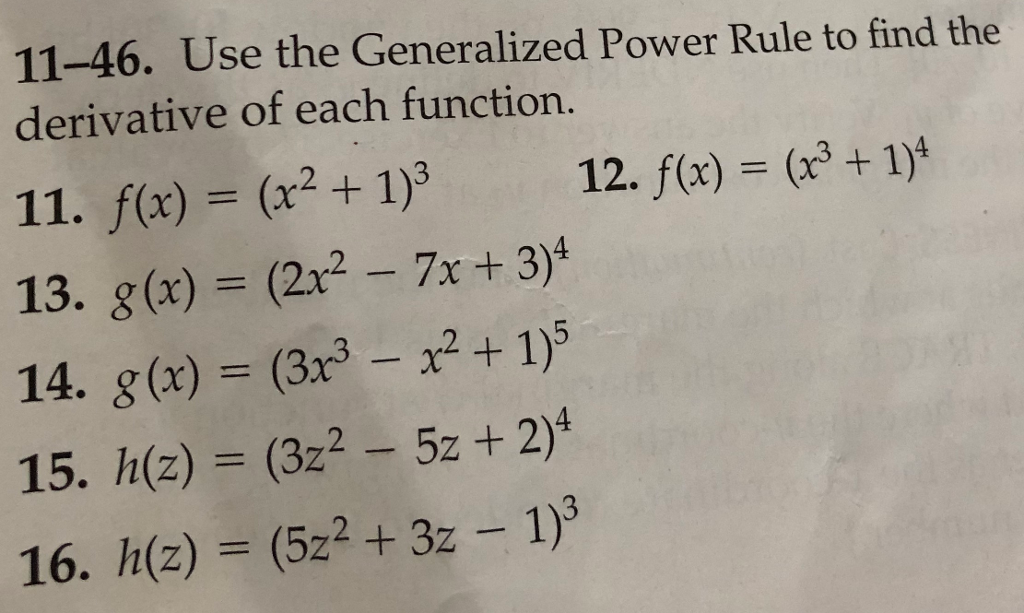 Solved 11 46 Use The Generalized Power Rule To Find The 9004