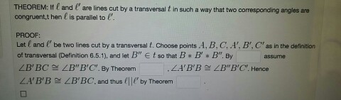 THEOREM: If Phi And Phi' Are Lines Cut By A | Chegg.com