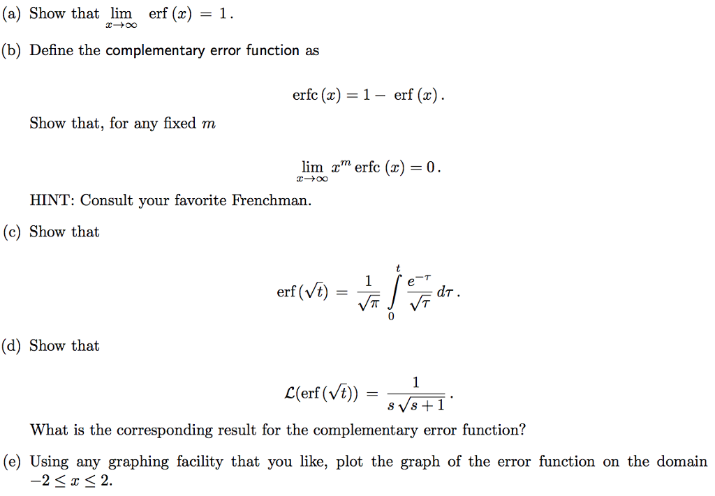 Solved Exercise 10: We have shown in lecture that e error | Chegg.com