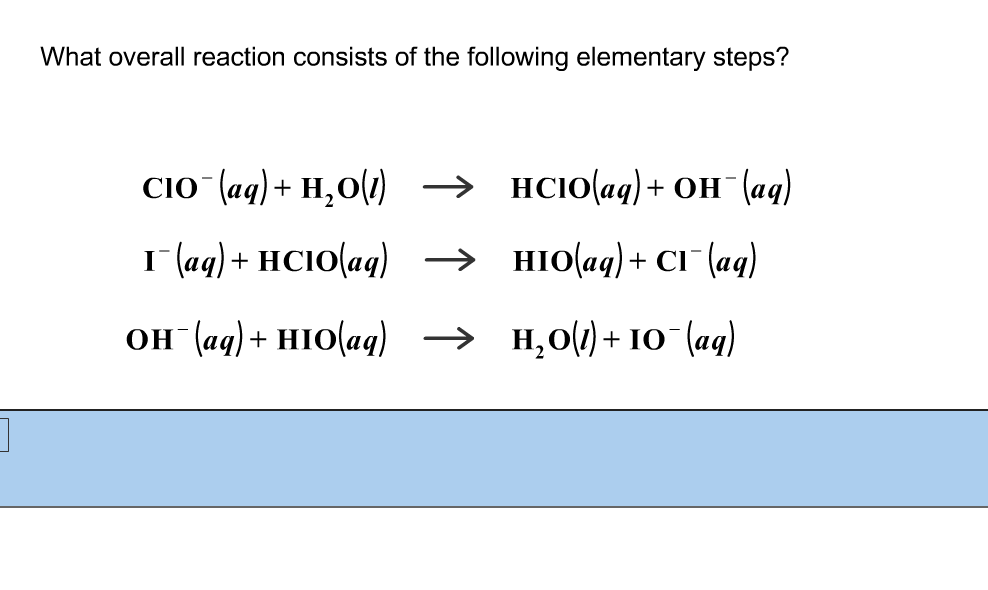 Solved What overall reaction consists of the following