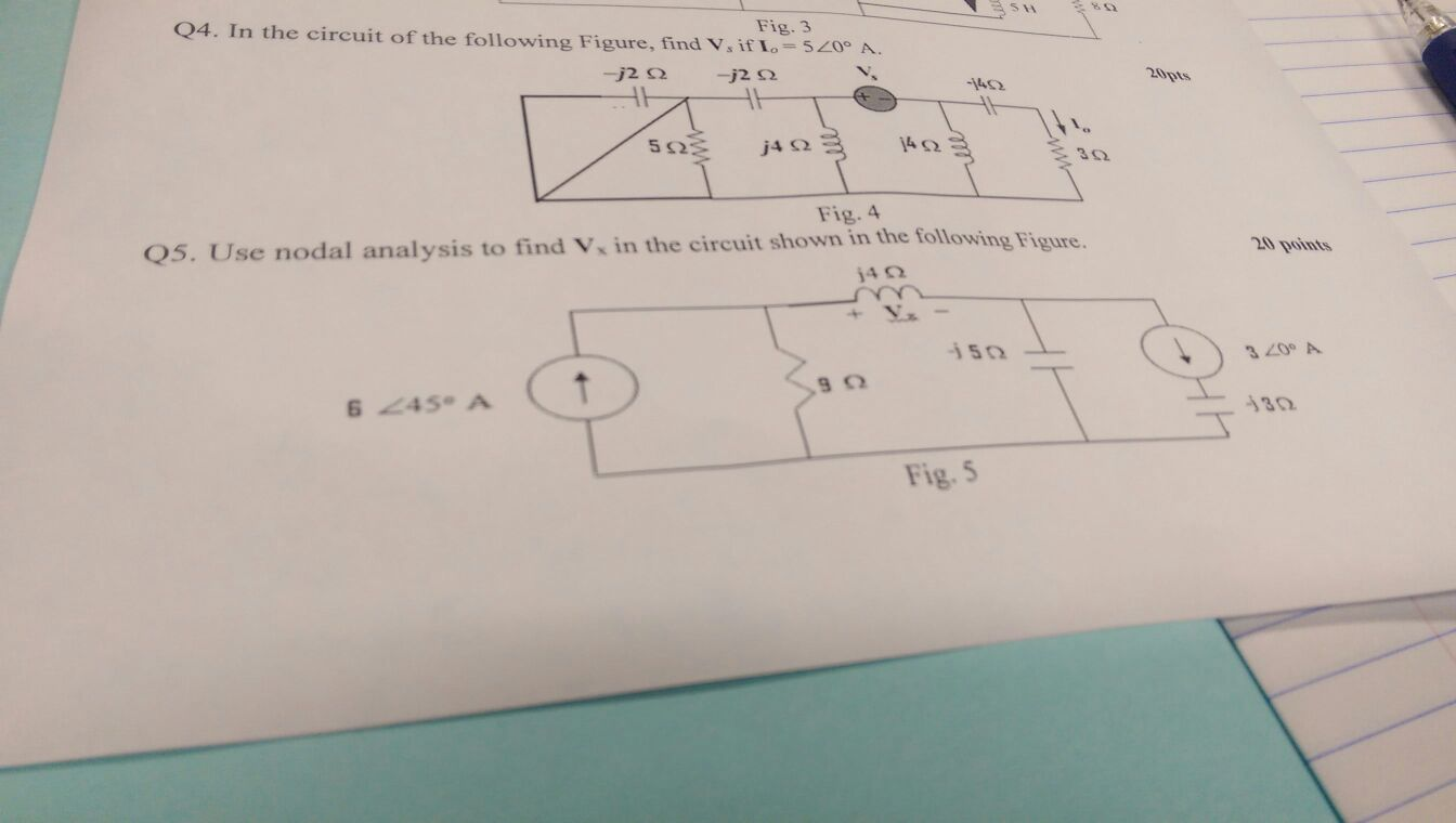 Solved 5 Use Nodal Analysis To Find Vx In The Circuit Shown