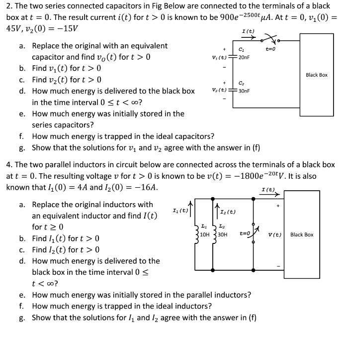 Solved The two series connected capacitors in Fig Below are