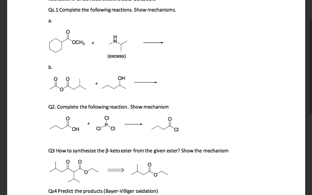 Solved Complete the following reactions. Show mechanisms. | Chegg.com