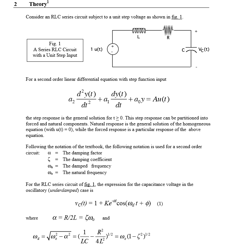 Solved Report 5.1 Derive Equation l in Section 2 for the | Chegg.com