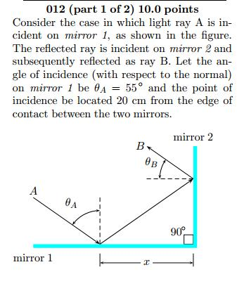 Solved Consider the case in which light ray A is incident on | Chegg.com