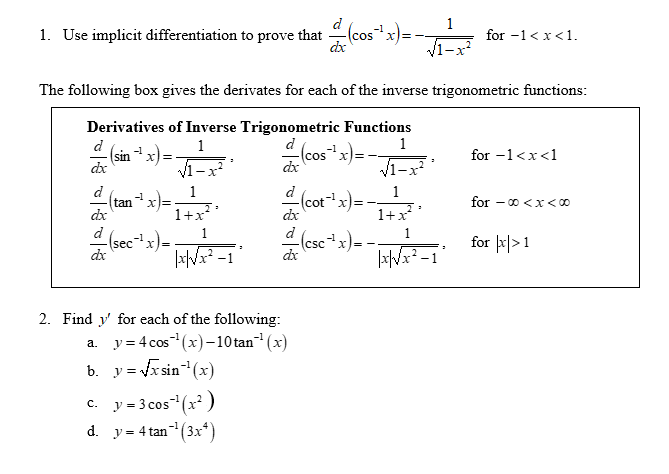 What Is Cos Inverse 1 2