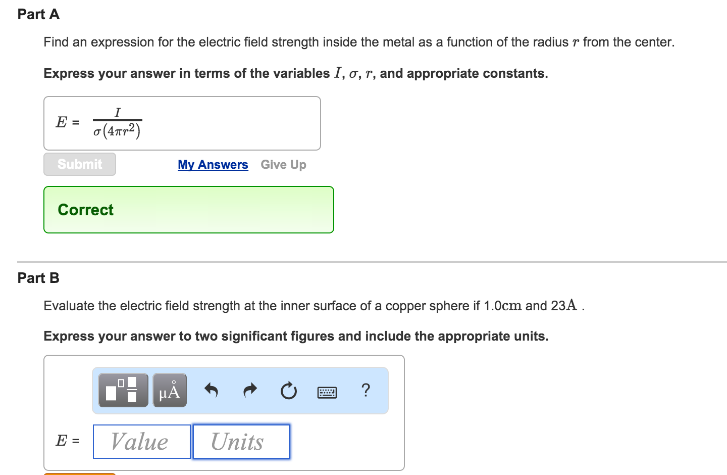 Solved A hollow metal sphere has inner radius a, outer