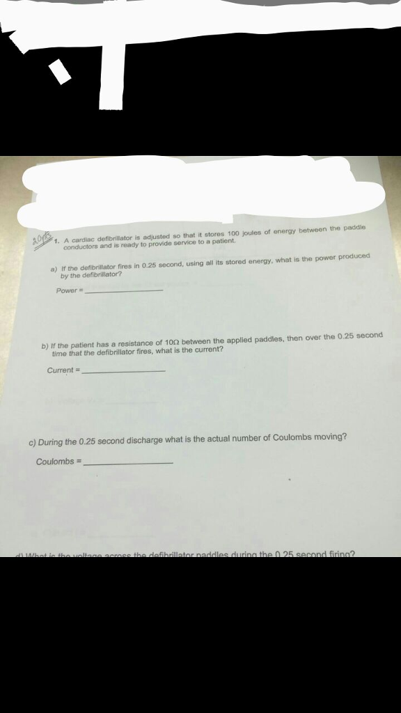 Solved adjusted 1. A cardiac defibrillator is so that it