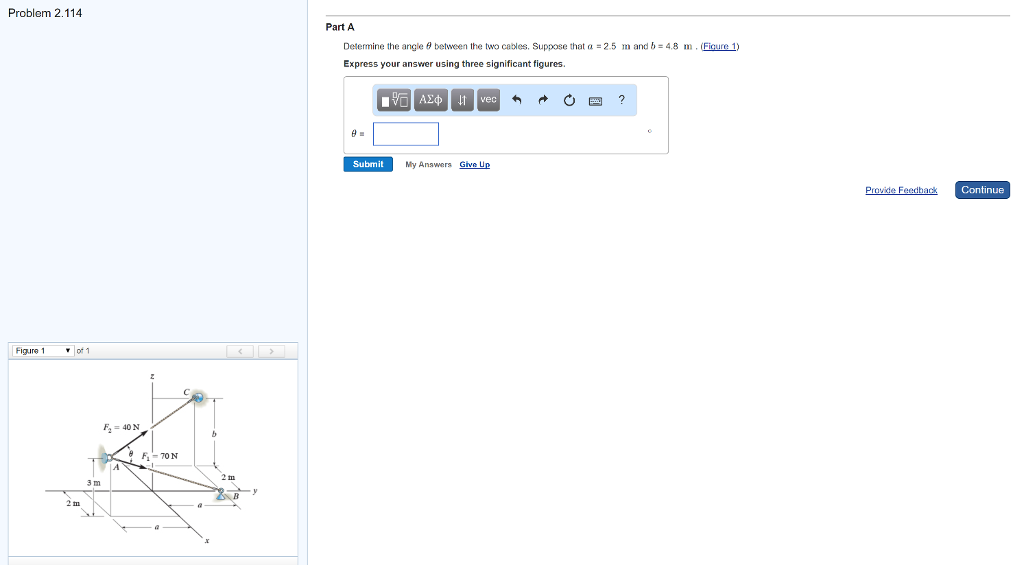 Solved Determine the angle theta between the two cables. | Chegg.com