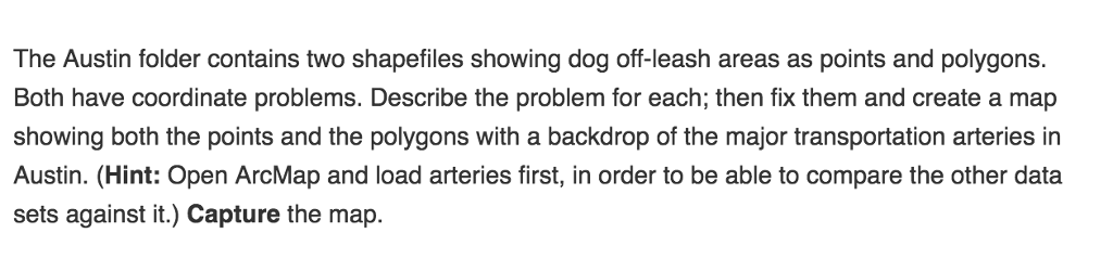 The Austin folder contains two shapefiles showing dog | Chegg.com