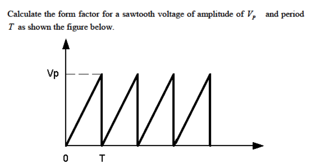 Solved Calculate the form factor for a sawtooth voltage of | Chegg.com