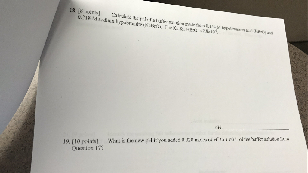 Solved Calculate the pH of a buffer solution made from 0.154 | Chegg.com