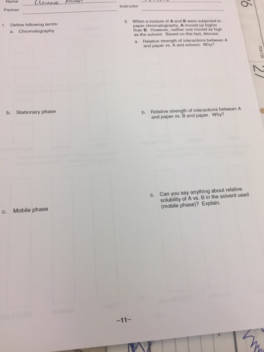 Solved Define following terms Chromatography Stationary