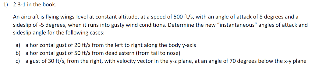 1) 2.3-1 in the book. An aircraft is flying | Chegg.com