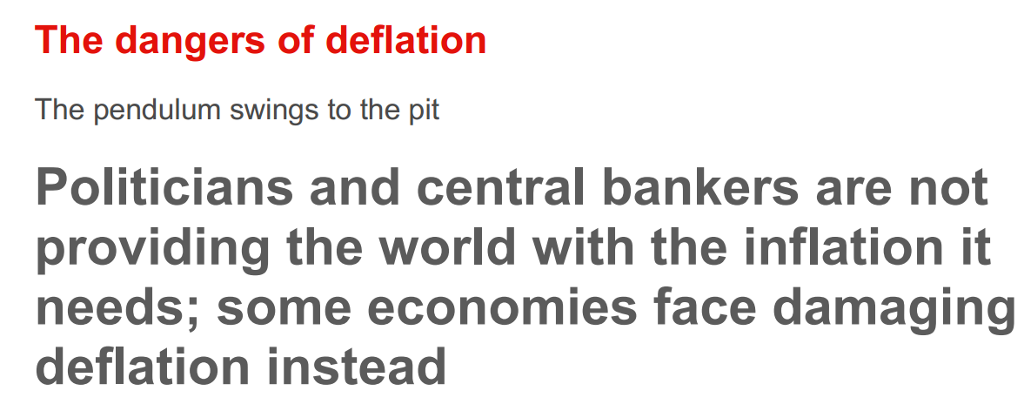 The Dangers Of Deflation The Pendulum Swings To The | Chegg.com