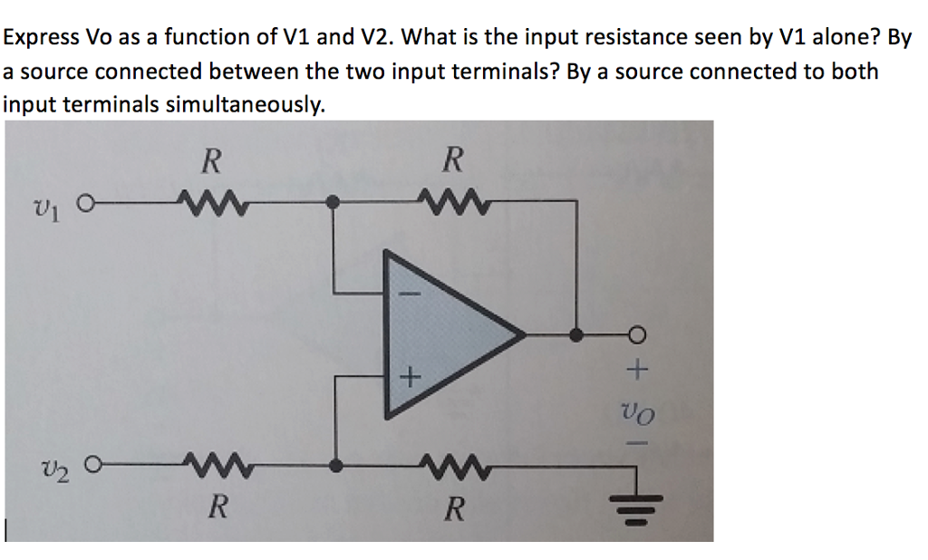 Solved Express V0 as a function of V1 and V2. What is the | Chegg.com