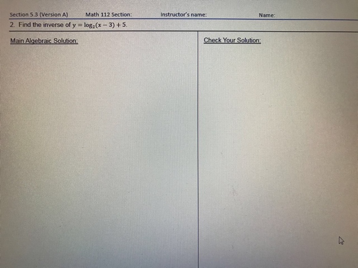 solved-find-the-inverse-of-y-log-2-x-3-5-chegg