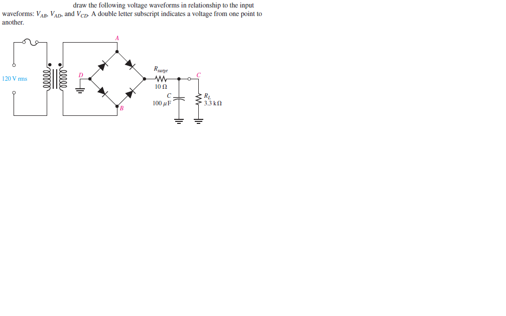 Solved Draw The Following Voltage Waveforms In Relationship 