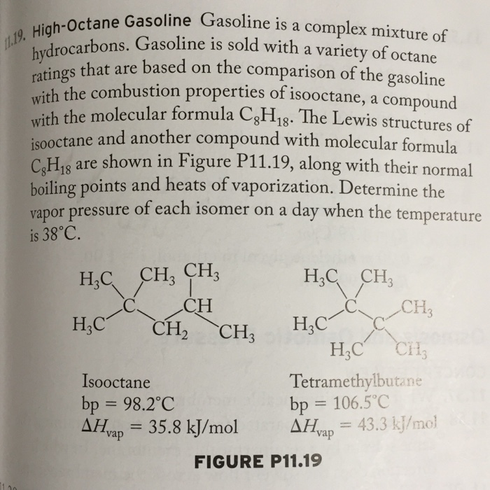 Write a balanced equation for the combustion of isooctane a component