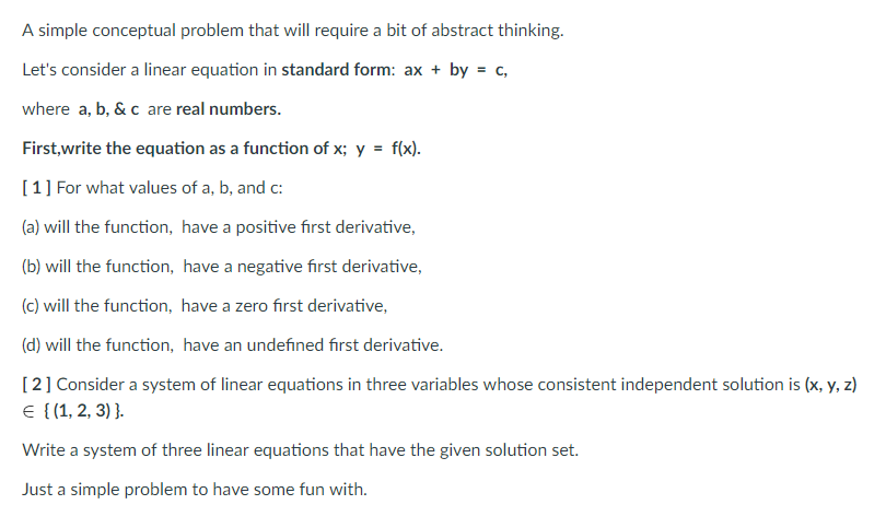 Solved A simple conceptual problem that will require a bit | Chegg.com