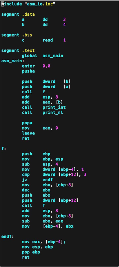 Nasm Code Example I am working on reverse-engineering and need to write | Chegg.com