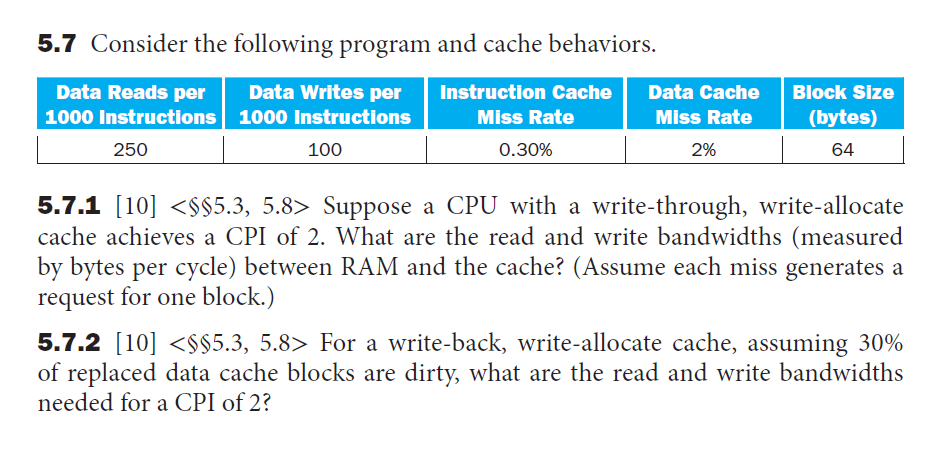 Solved Consider The Following Program And Cache Behaviors. | Chegg.com