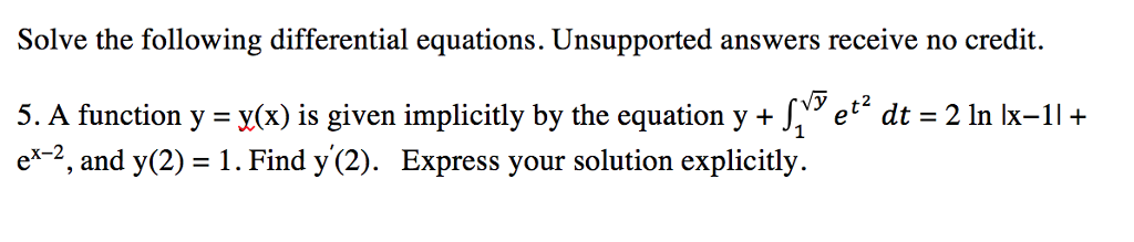 Solved Solve the following differential equations. | Chegg.com