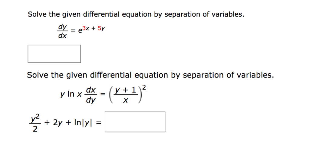 differential equation solve by separation of variables