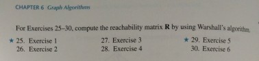 Solved CHAPTER 6 Graph Algorithms For Exercises 25-30 | Chegg.com