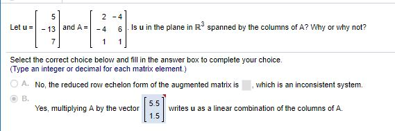 Solved: 2-4 Let13 And A4 6Is U In The Plane In R3 Spanned | Chegg.com