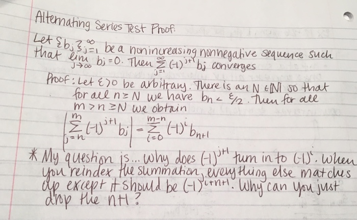 Solved Alternating series Test Proof Let be a non | Chegg.com