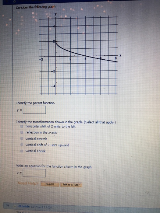 Solved Consider The Following Graph Identify The Parent | Chegg.com