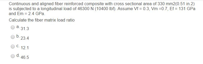 Solved Continuous and aligned fiber reinforced composite | Chegg.com