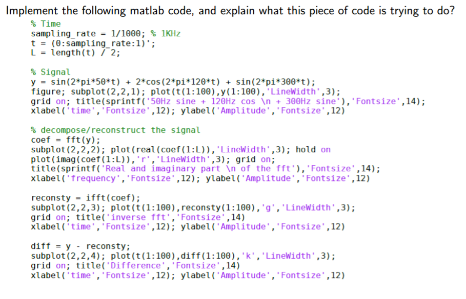 matlab code