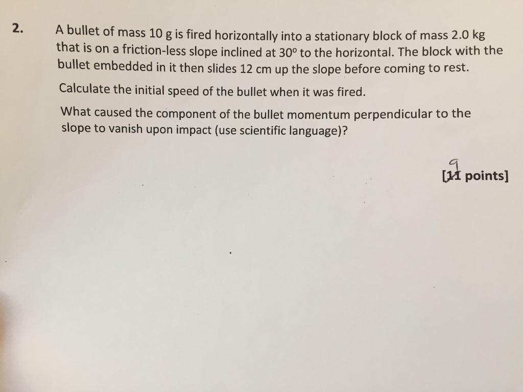 Solved A Bullet Of Mass 10 G Is Fired Horizontally Into A | Chegg.com