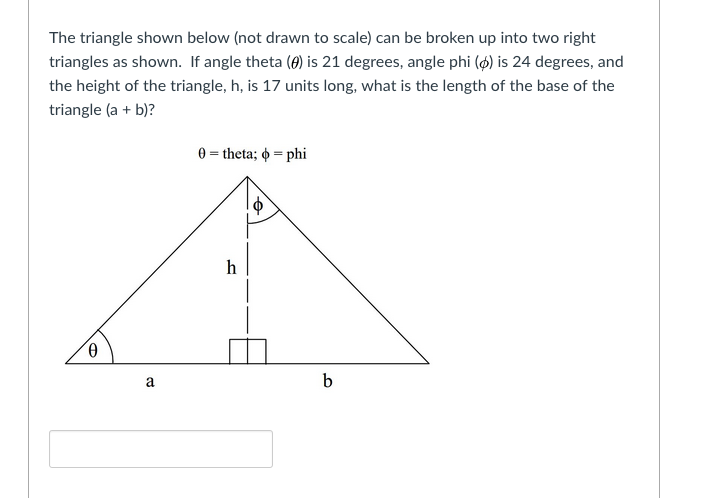 Solved The triangle shown below (not drawn to scale) can be | Chegg.com